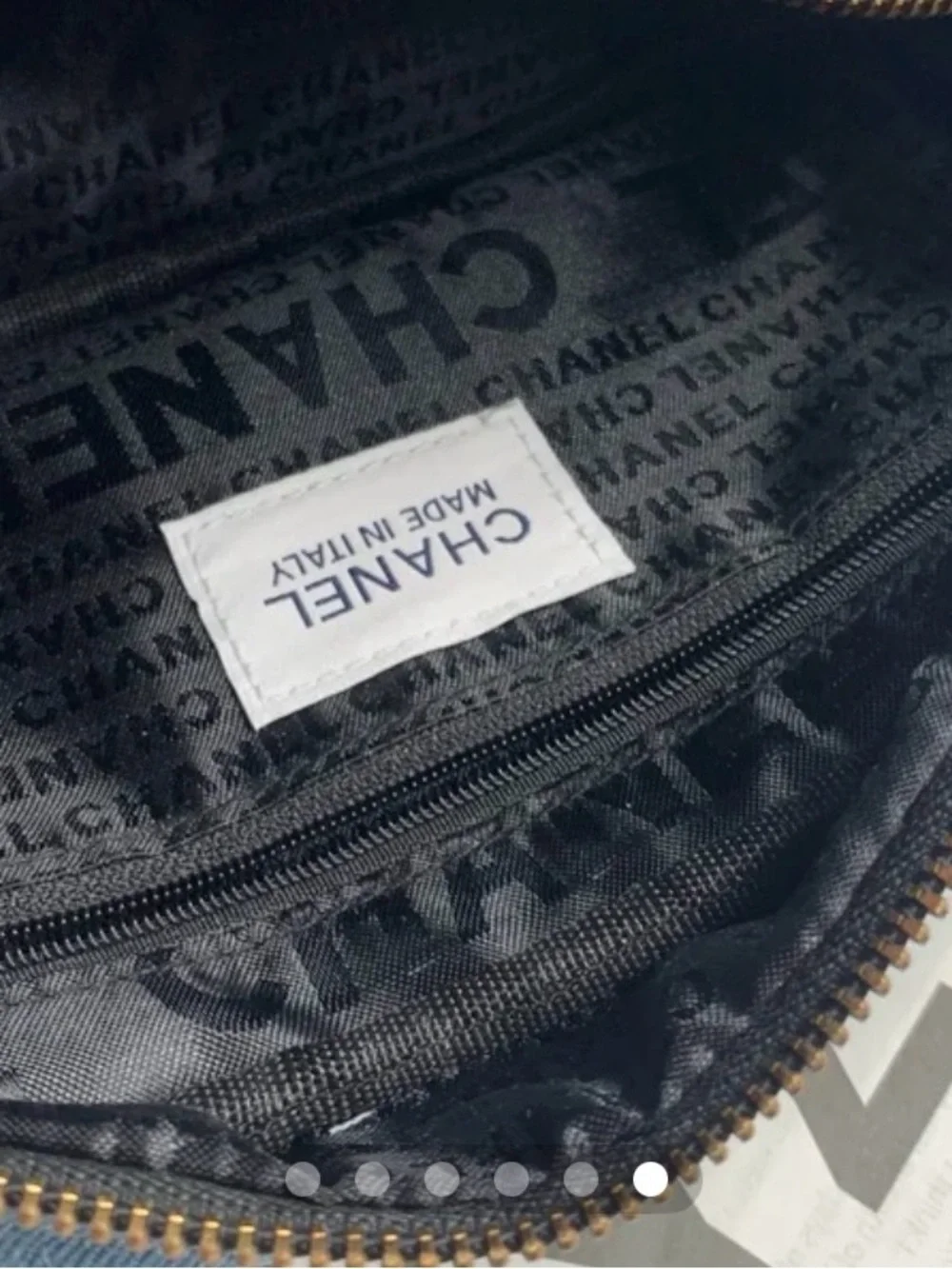 Chanel Blue Denim Crossbody Cosmetic Bag